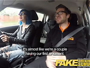 fake Driving college tutor ejaculates over learners fuckbox