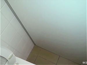 CAUGHT AND SPY GERMAN college teens smash ON toilet AT college