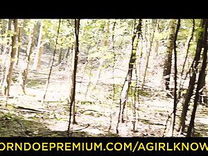 A nymph KNOWS - super-hot Angel Piaff tears up honey in the woods