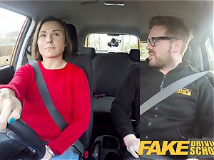 fake Driving school Jealous learner with good jugs