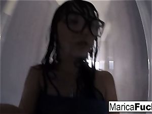 Marica Hase in stellar lingerie strokes in the mirror